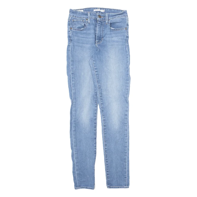 LEVI'S 721 High Rise BIG E Jeans Blue Denim Slim Skinny Stone Wash Womens W25 L30