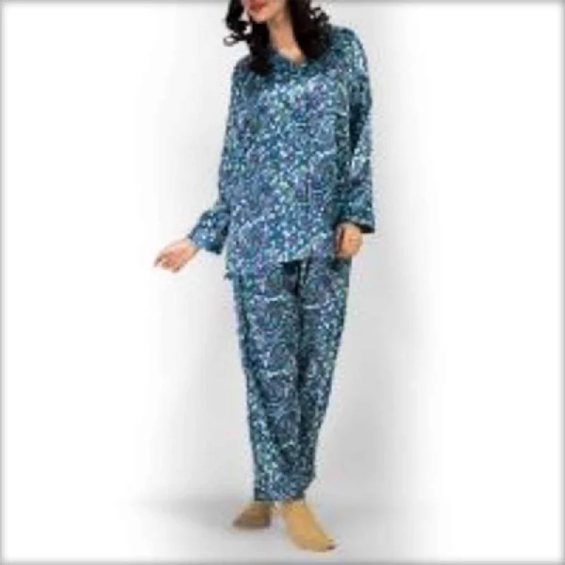 Blue Printed Pajama Set Nightwear