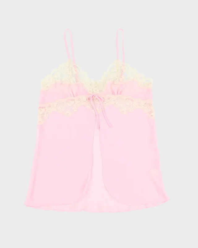 Vintage Pretty Pink Lingerie Slip - M - L