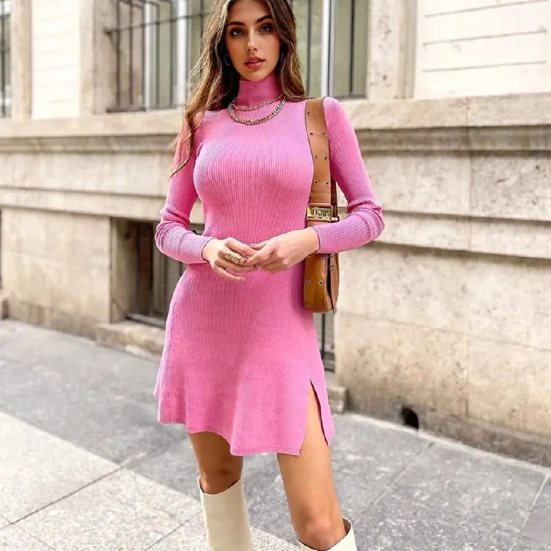 Julia Fashion - Women Knitted Mini Dress