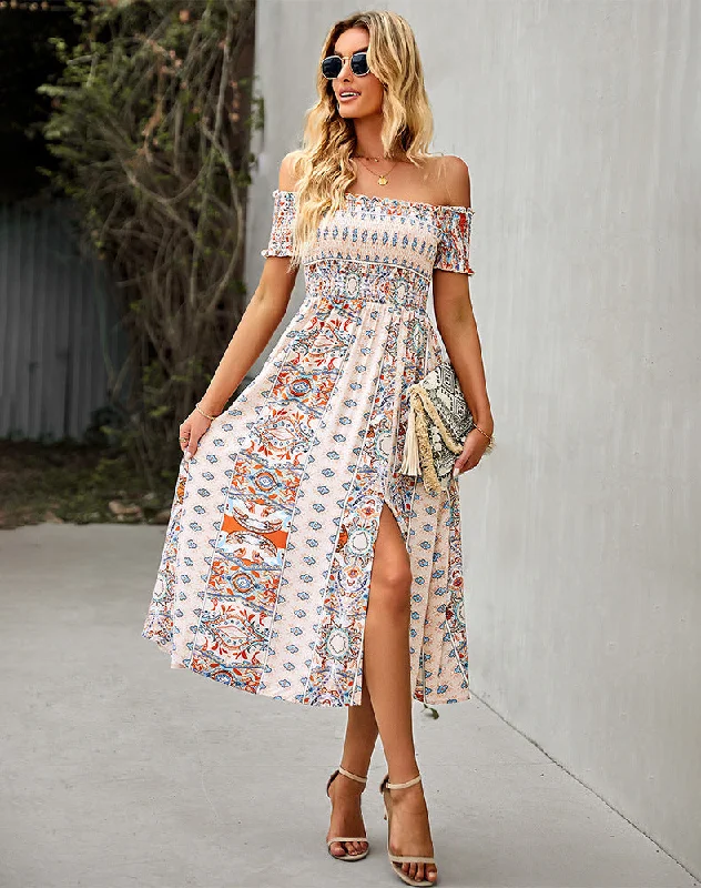 Ultimate Summer Off The Shoulder Bell Sleeve Dress