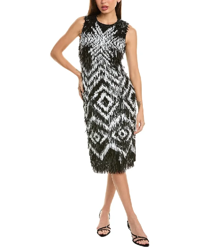 Alberta Ferretti Sequin Fringe Midi Dress