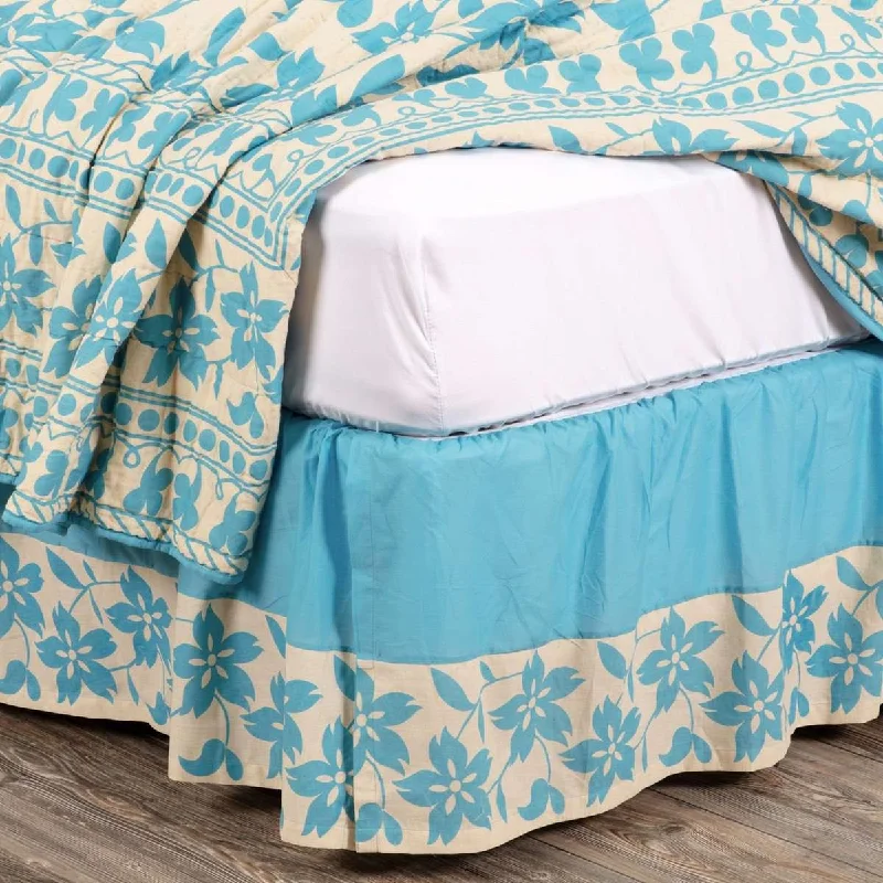 Briar Azure Bed Skirts Turquoise, Creme VHC Brands