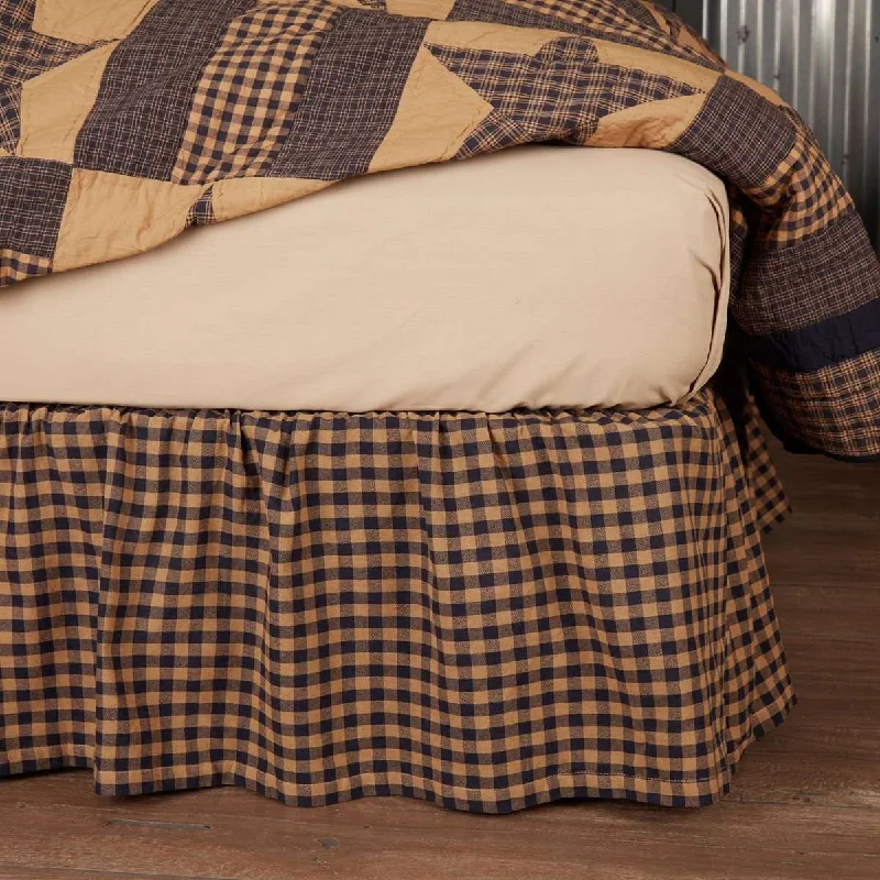 Navy Check Bed Skirts VHC Brands