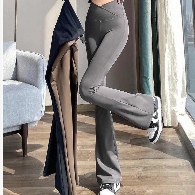 Gray Low Waist Bell-Bottom Pants