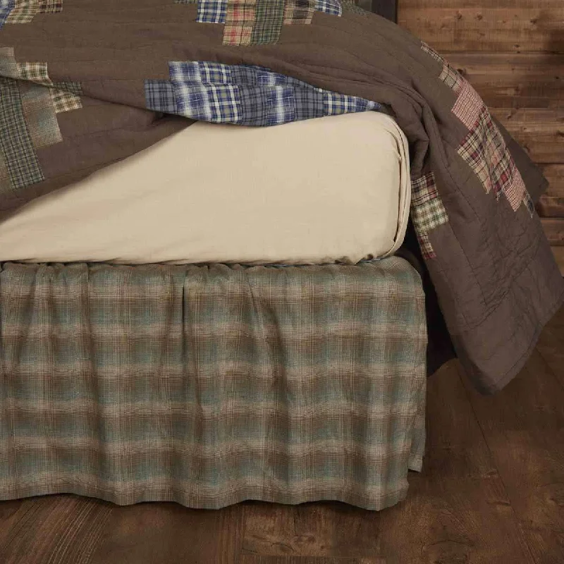 Seneca Bed Skirts Chocolate, Evergreen, Khaki VHC Brands