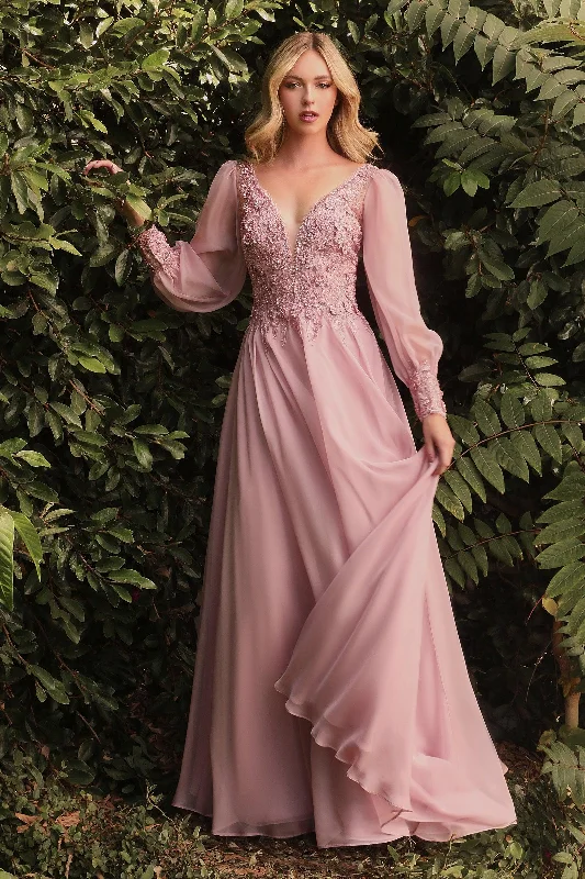 Cinderella Divine CD0183 Full Sleeve Long Formal Dress