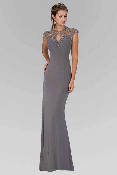 Elizabeth K - GL2058 Embellished High Neck Gown