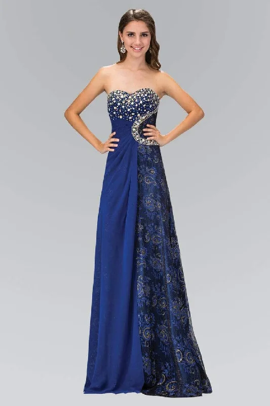 Elizabeth K - GL1103 Jewel-Ornate Paisley Print Gown