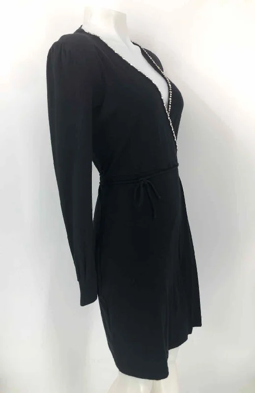 BLUMARINE Black Clear Crystal Wrap Size X-SMALL Dress