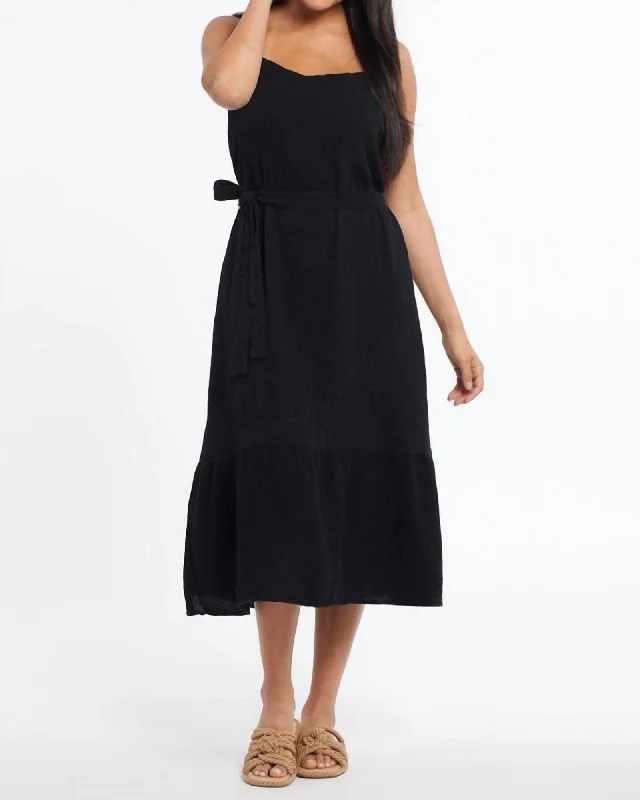 Cotton Gauze Dress In Black | Black