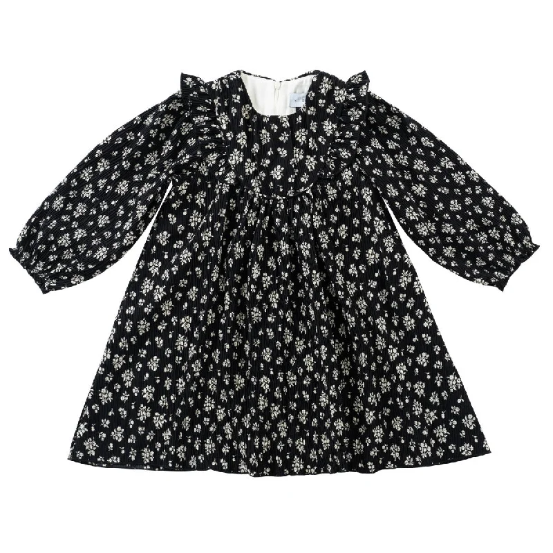 Crinkle bib black dress by Klai