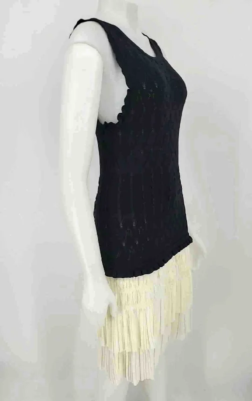 CURRENT AIR Navy Ivory Textured Layered Size SMALL (S) Dress