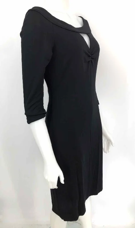 DAVID MEISTER Black USA Made! Scoop Neck Size 8  (M) Dress