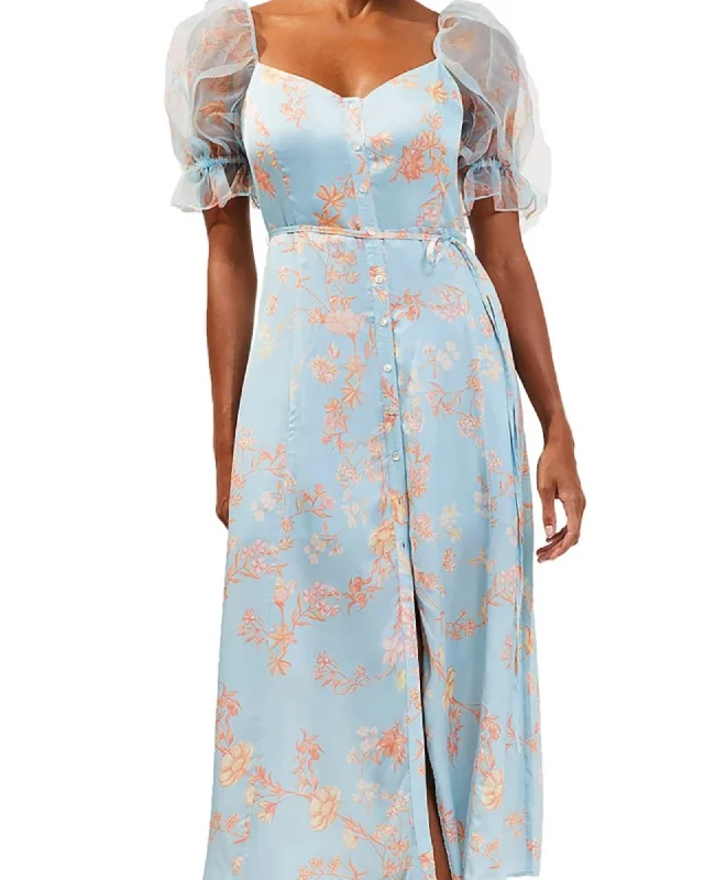 Elitan River Diana Drape Dress In Blue | Blue