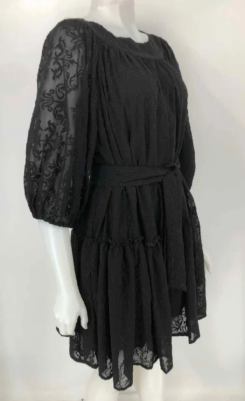 ERI + ALI Black Textured Size SMALL (S) Dress