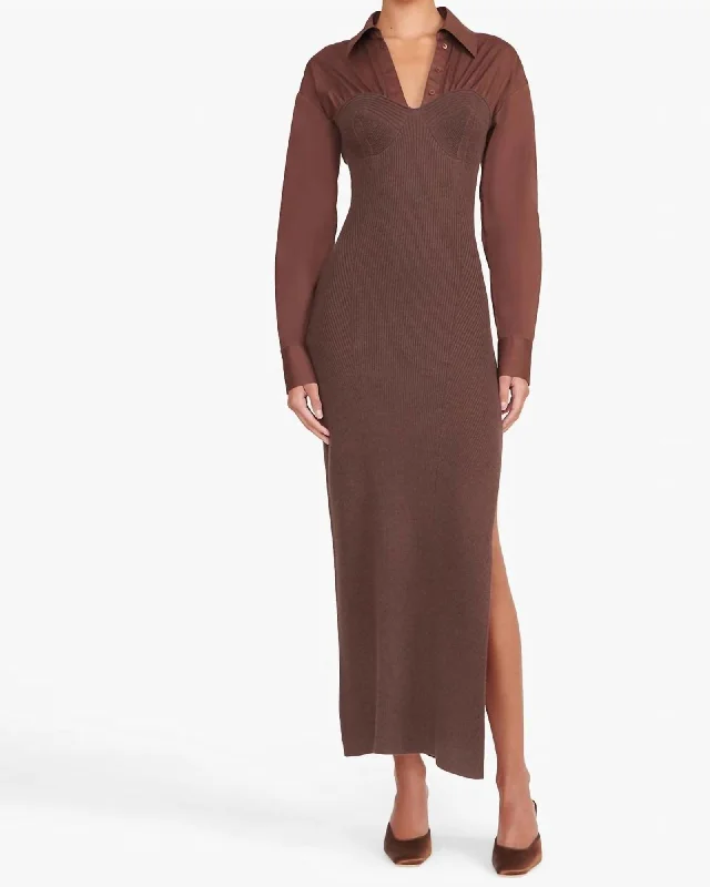 Hazel Dress In Mahogany | Mahogany