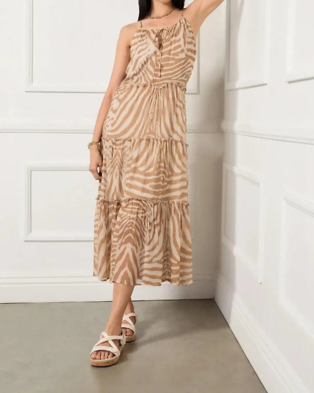 Josephine Dress In Desert Zebra | Desert Zebra