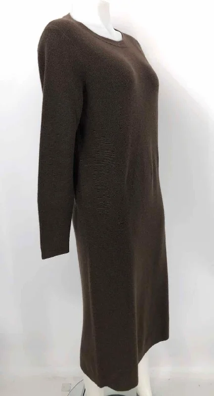 LAFAYETTE 148 Brown Cashmere Ribbed Size MEDIUM (M) Dress