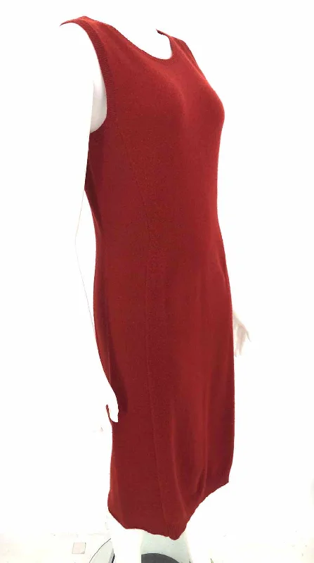 LAFAYETTE 148 Terra Cotta Cashmere Sleeveless Size MEDIUM (M) Dress