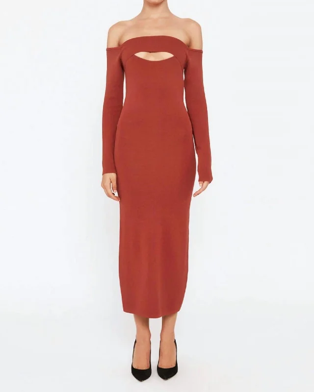 Laina Dress In Chestnut | Chestnut