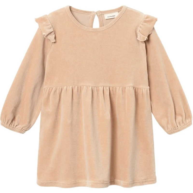 Lil'Atelier Nougat Rimia Velour Sweat Dress