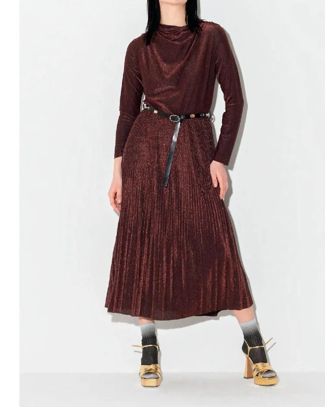 Metallic Dress In Brown | Brown