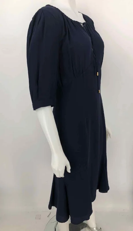 MICHAEL KORS Navy Made in Italy Drawstring Empire Size 10  (M) Dress