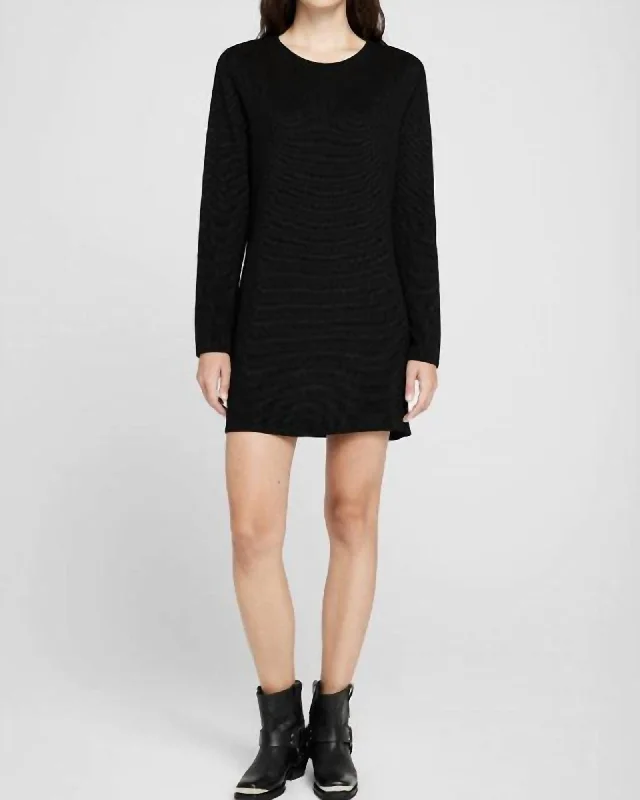 Moss Dress In Black Waffle | Black Waffle