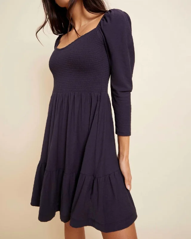 Noel Babydoll Dress In Navy | Navy