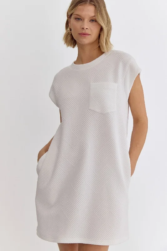 Off White Textured Dress