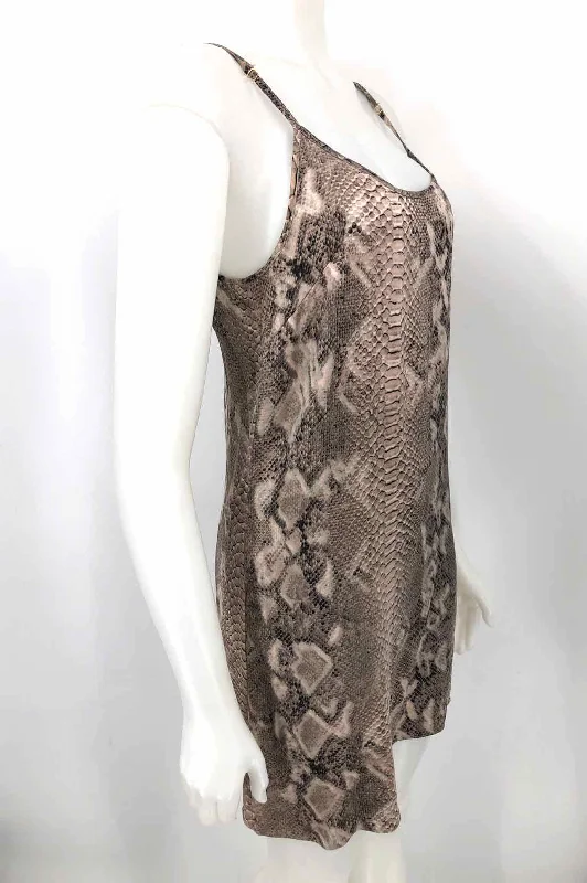 STELLA MCCARTNEY Brown Multi Silk Blend Slip Dress Size MEDIUM (M) Dress