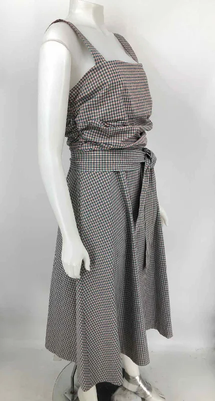 VERONICA BEARD Turquoise Pink Gingham Sleeveless Size 10  (M) Dress