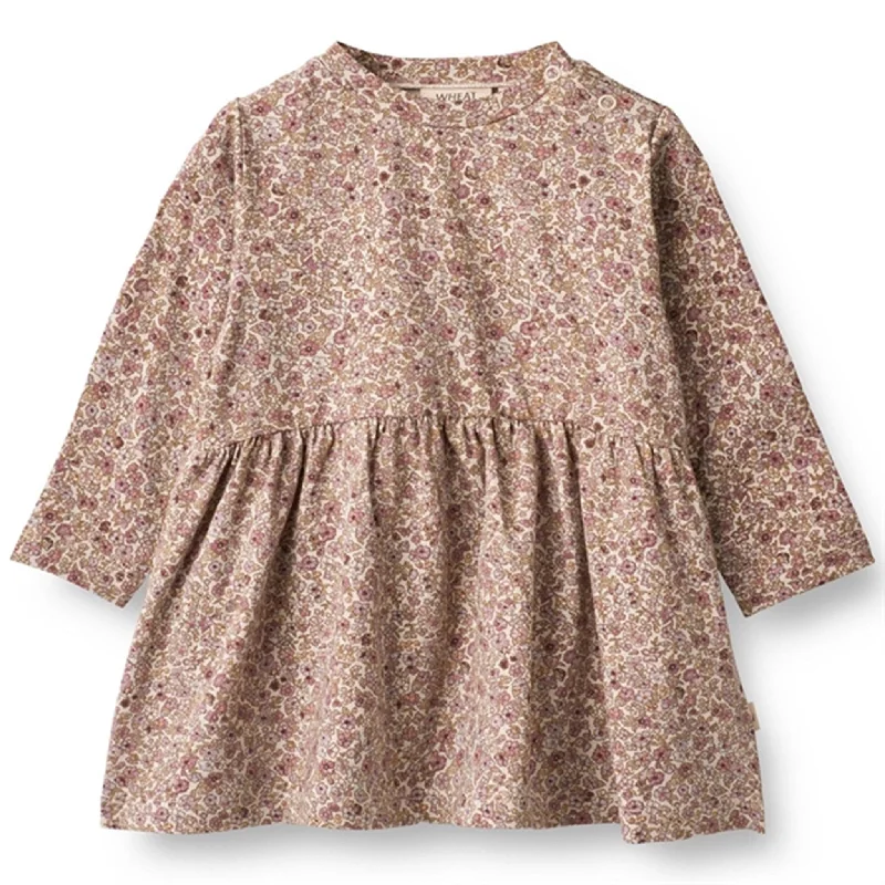 Wheat Grey Rose Flowers Sessa Jersey Dress