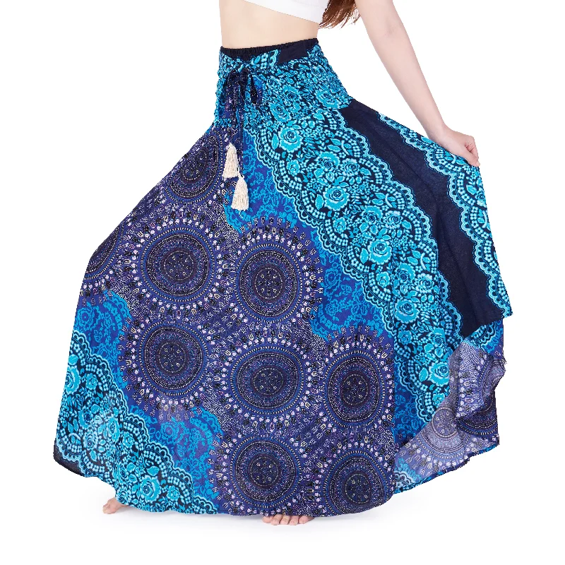 BRIGHT BLUE BOHO MAXI SKIRT