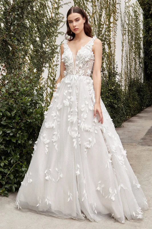 Cinderella Divine A1042W: Embroidered Lace Gown for Enchanting Occasions