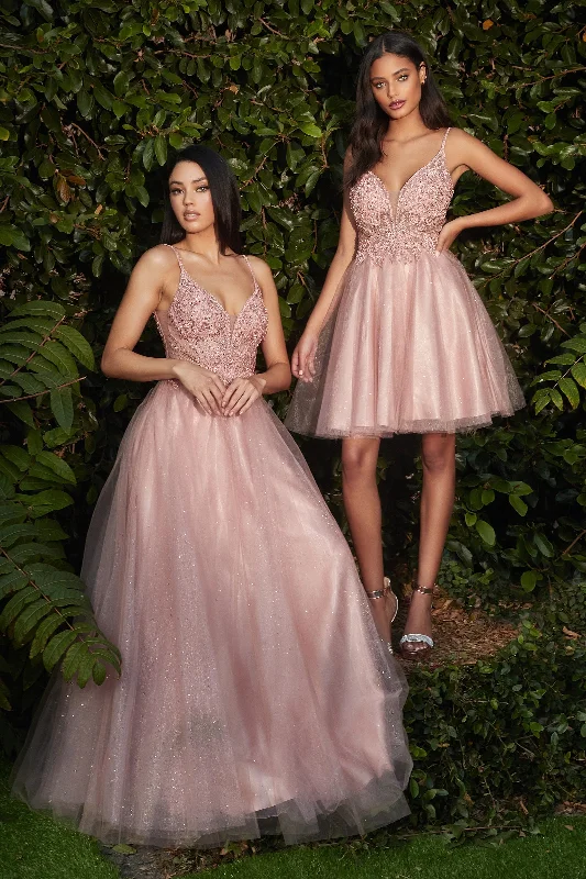 Enchante Your Evenings with Cinderella Divine's Shimmering Lace Gown