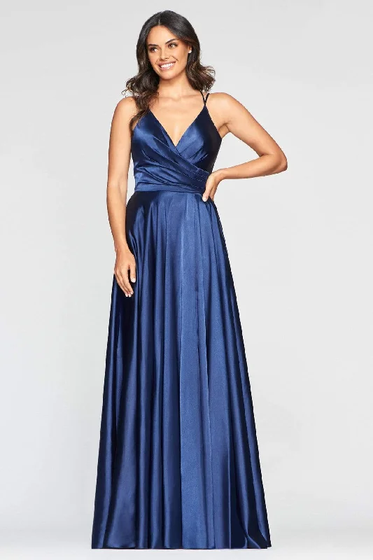 Faviana - Lace-Up Back Satin Prom Dress S10429