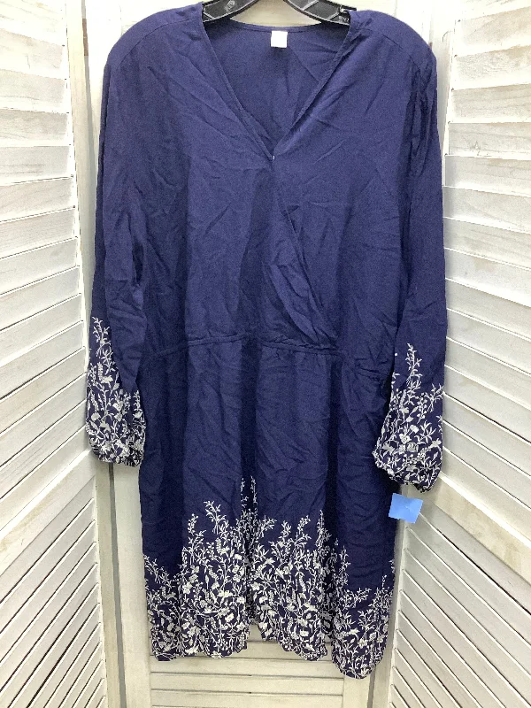 Dress Casual Midi By Old Navy In Blue, Size: 2x