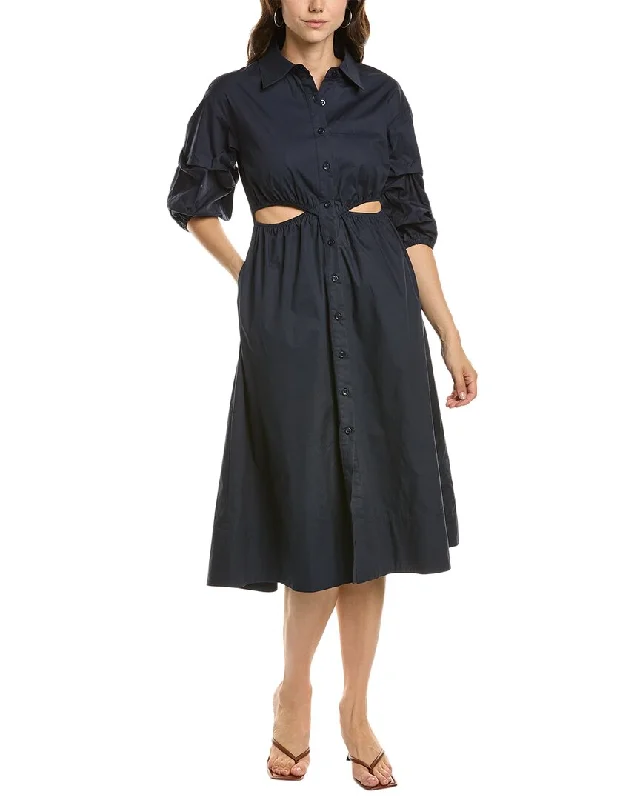 Gracia Cutout Waist Shirtdress