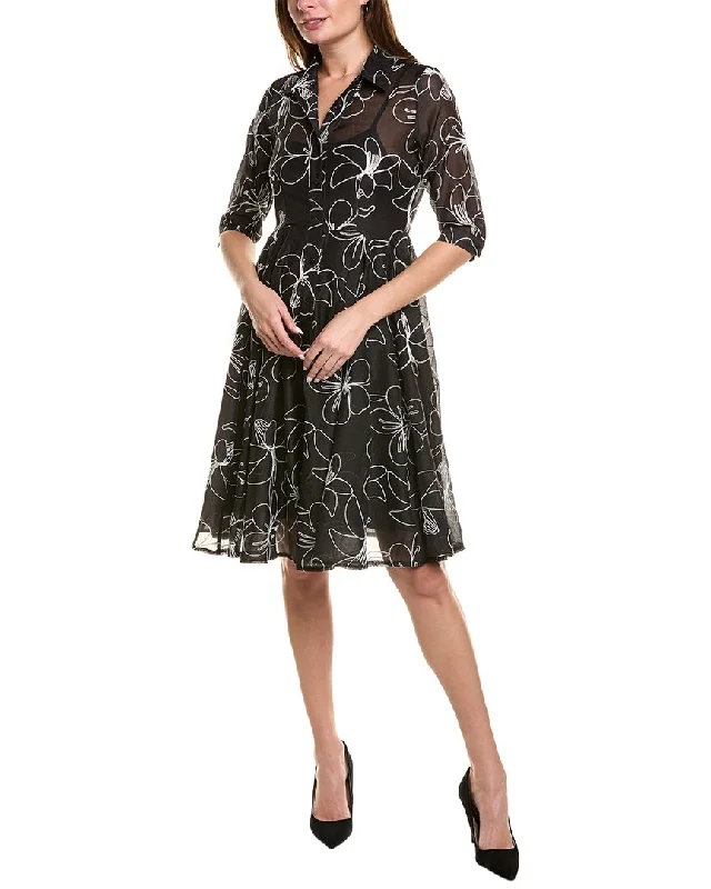 Gracia Flower Embroidered Shirtdress