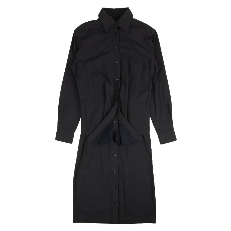 Navy Blue Button Down Shirt Dress