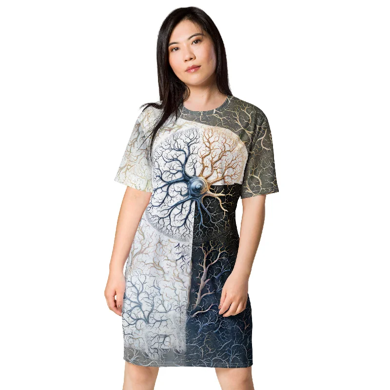 T-Shirt Dress Natural Clock