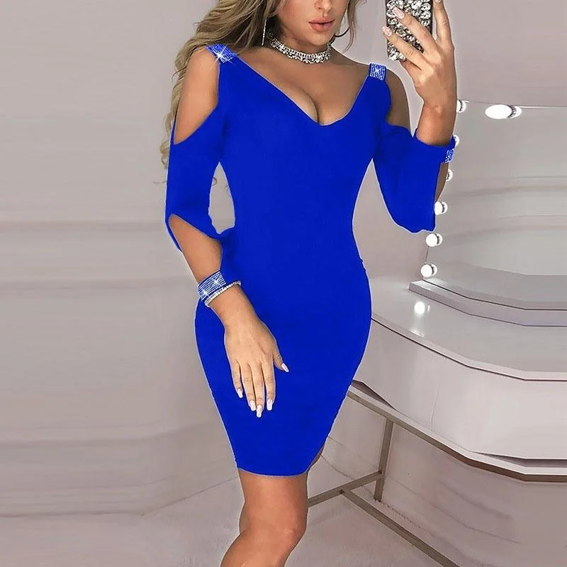 Cold Shoulder Cut Out Bodycon Dress