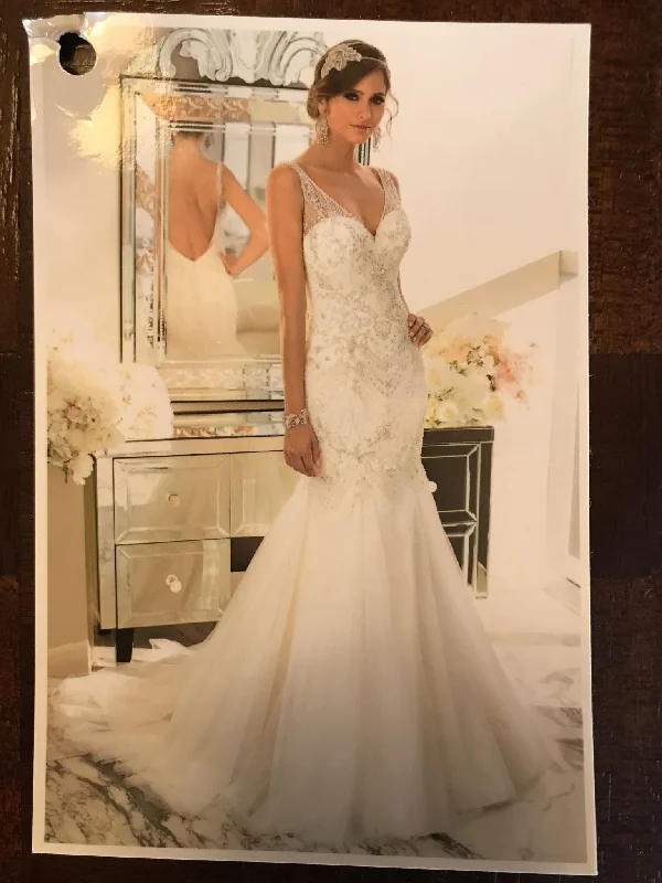 Essense of Australia Beaded Tulle over Satin Gown